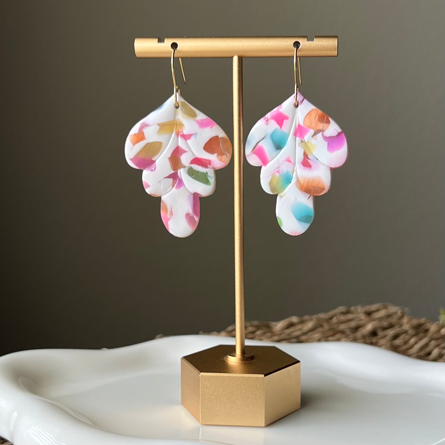 Sweet Nougat Translucent Polymer Clay Earrings