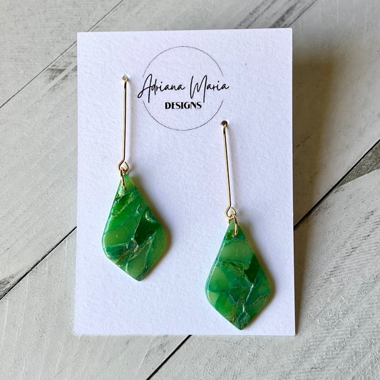 Green Translucent Polymer Clay Earrings