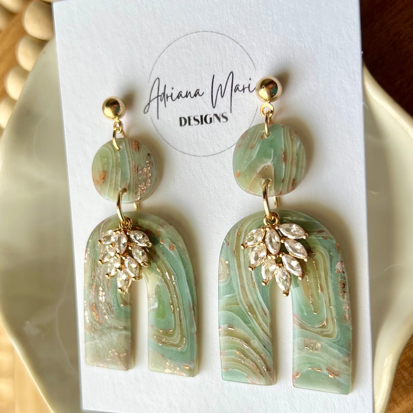 Ethereal Waves Collection: Fancy Arch Polymer Clay Earrings