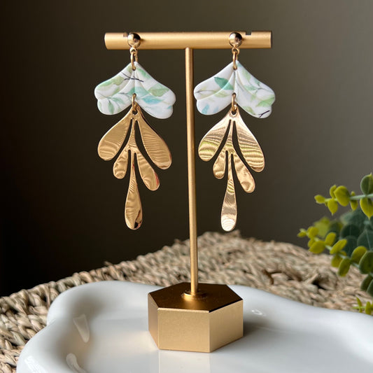 Spring Floral Polymer Clay Dangle Earrings