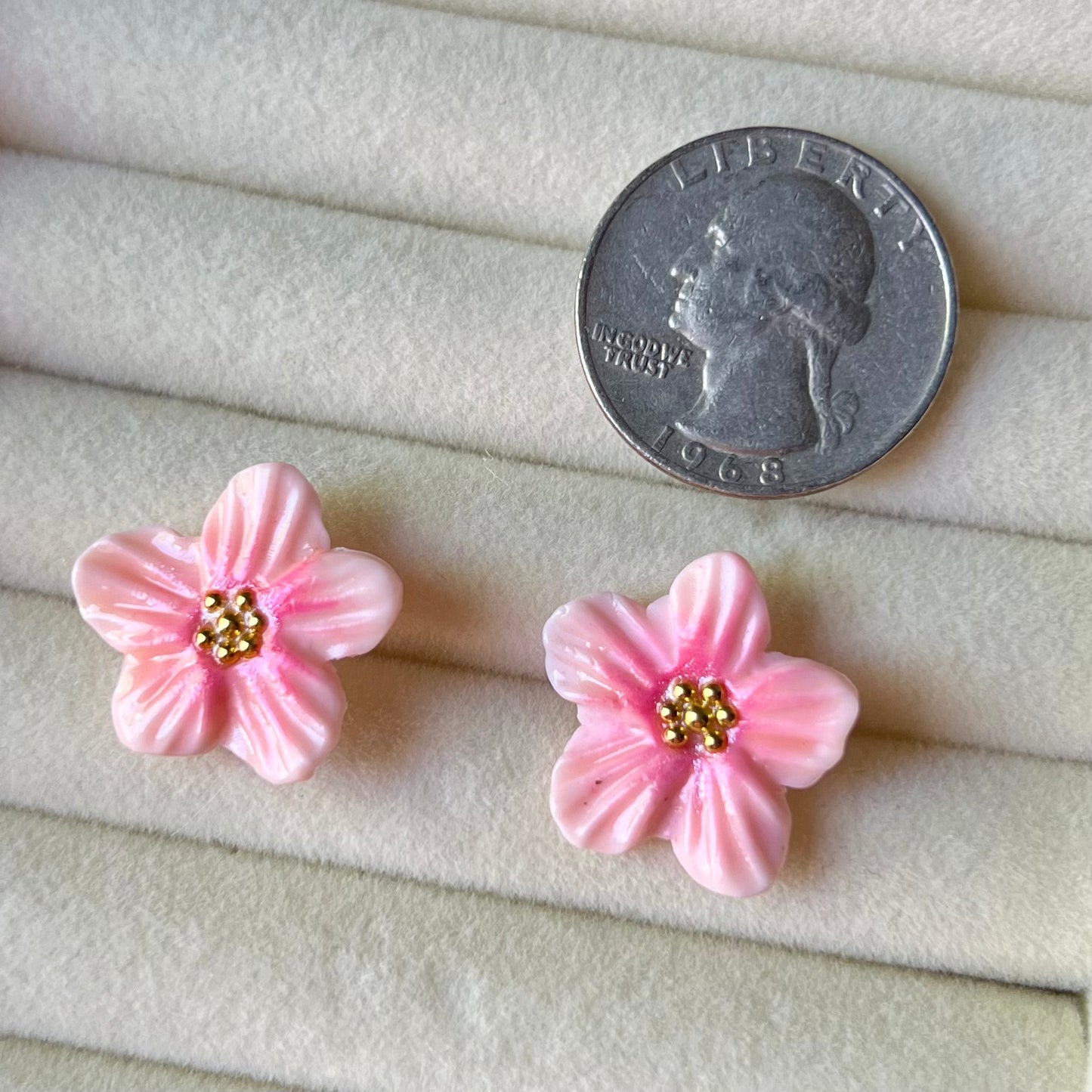 Cherry Blossom Sakura Flower Clay Stud Earrings