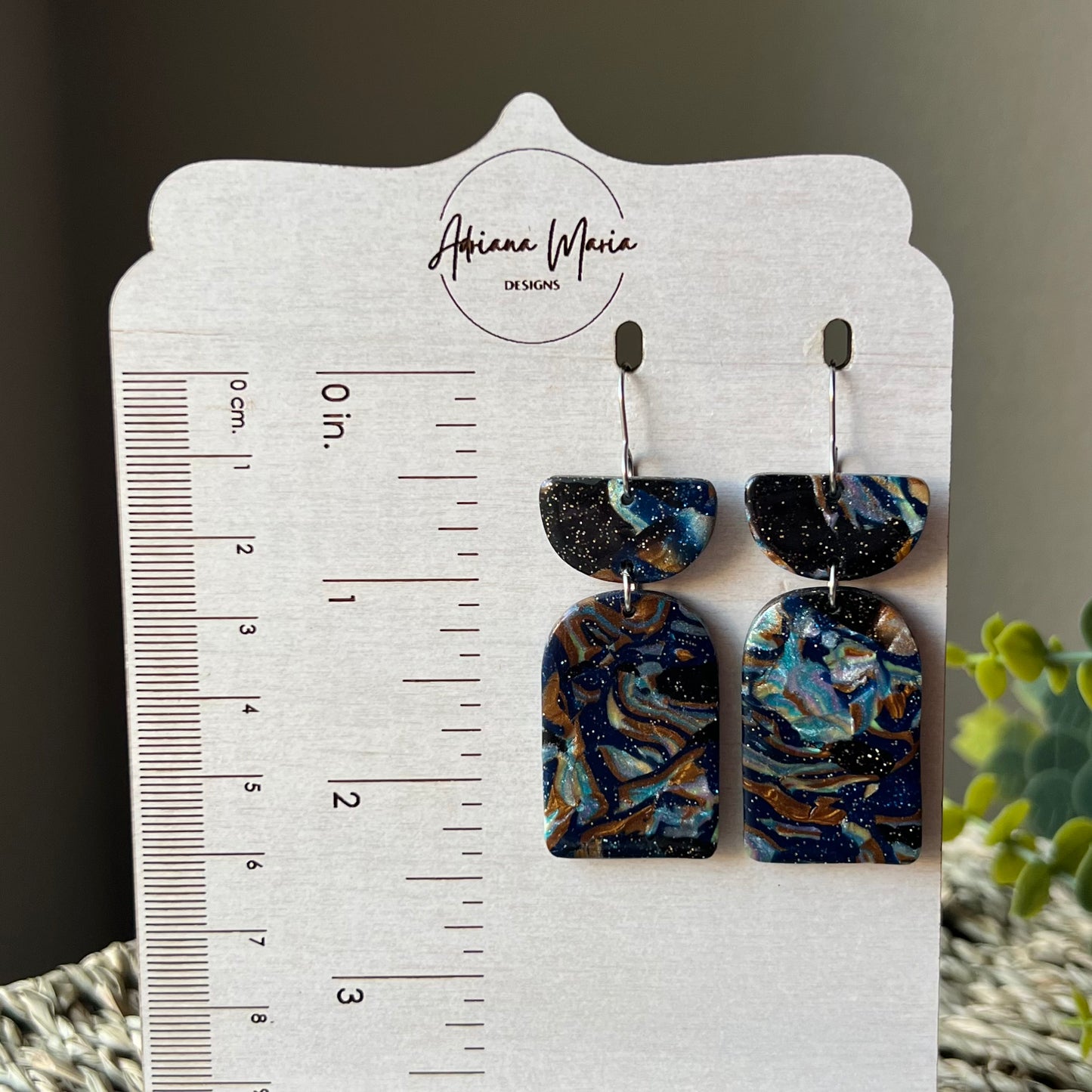Dark Galaxy Polymer Clay Earrings