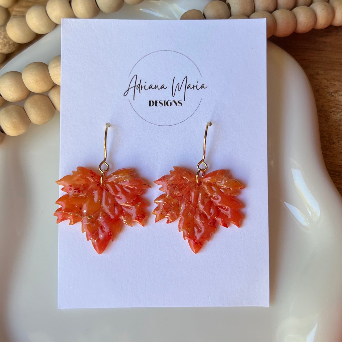 Autumn Sunset: Maple Leaf Polymer Clay Earrings