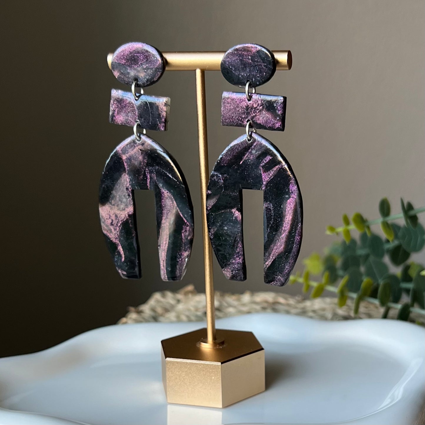 Midnight Magic: Polymer Clay Statement Earrings