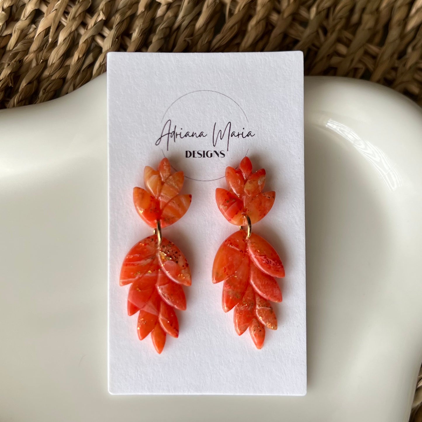 Autumn Sunset: Leaf Polymer Clay Earrings