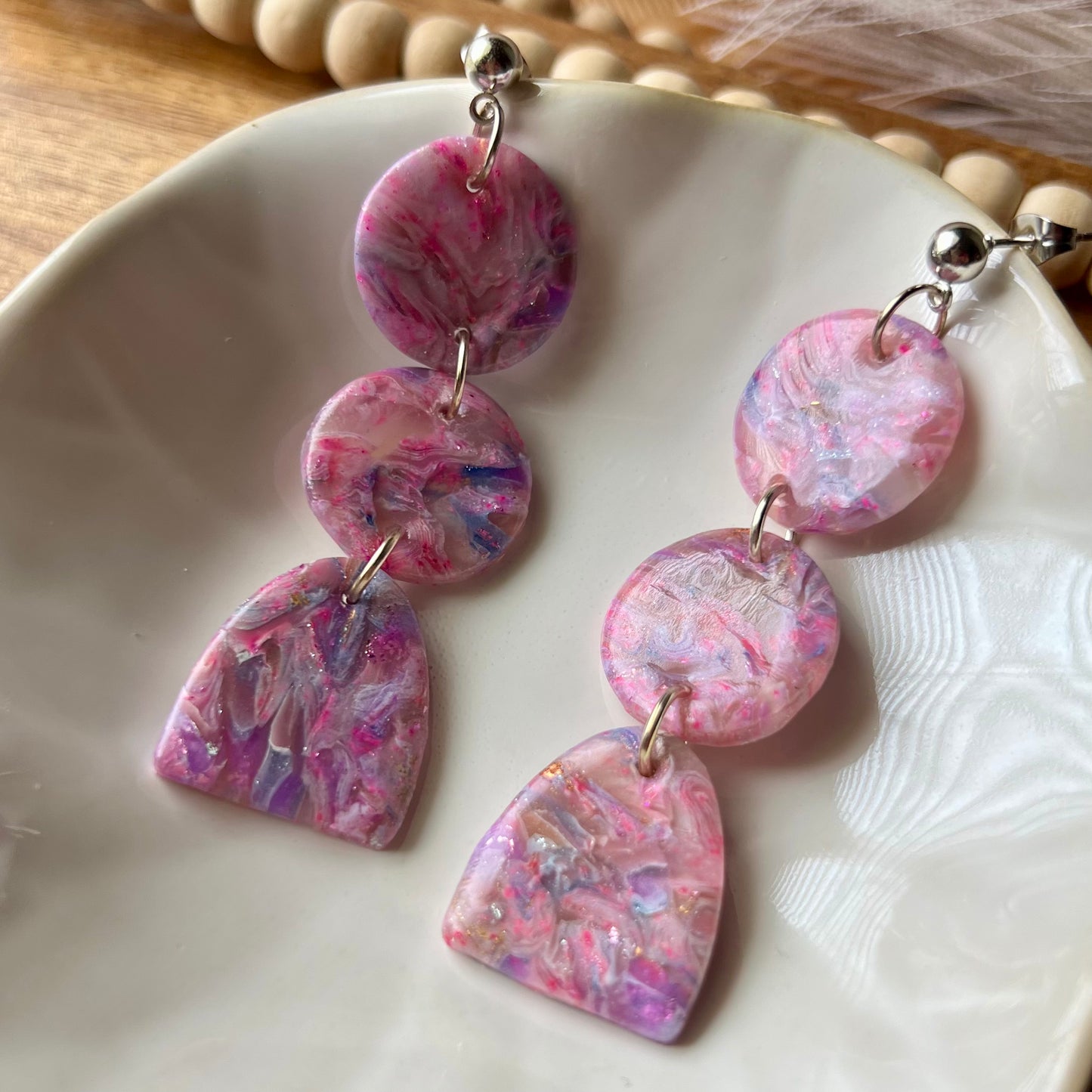 Confetti Translucent Polymer Clay Earrings