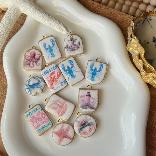 Nautical Coastal Themed Polymer Clay Charms