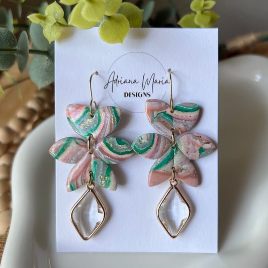 Faux Agate Polymer Clay Earrings