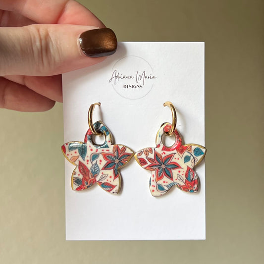 Festive Blooms Collection: Polymer Clay Huggie Hoops Earrings