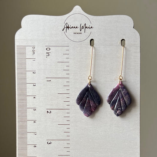 Dark Purple Polymer Clay Earrings
