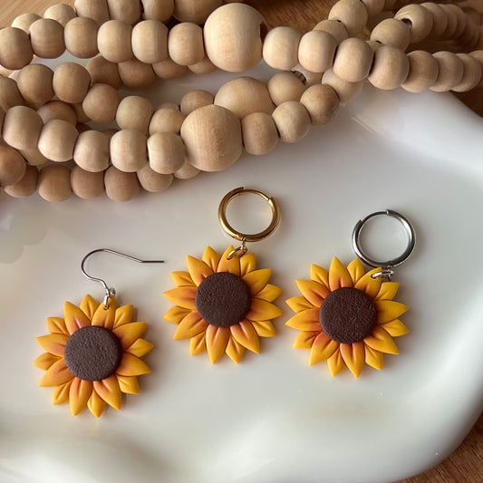 Sunflower Polymer Clay Earrings