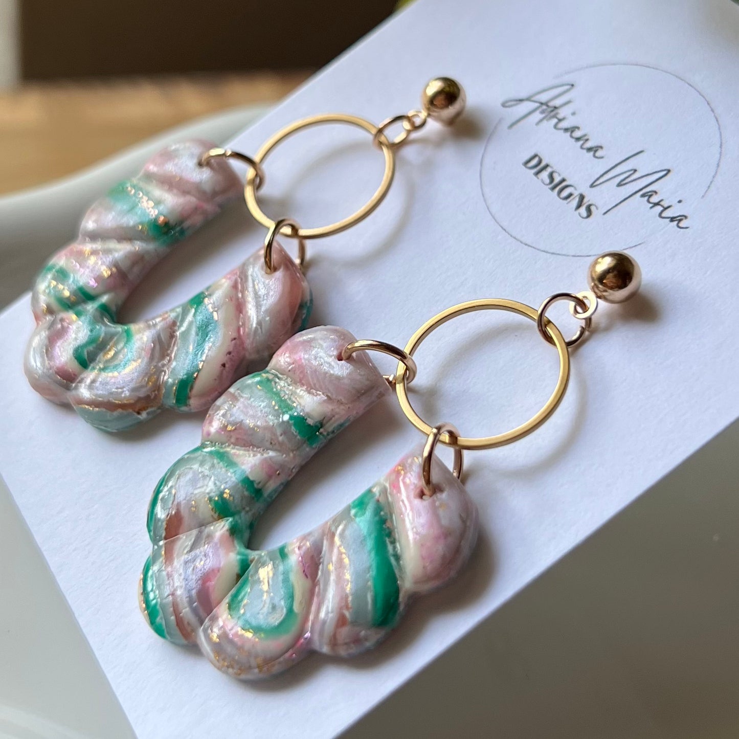 Faux Agate Polymer Clay Earrings