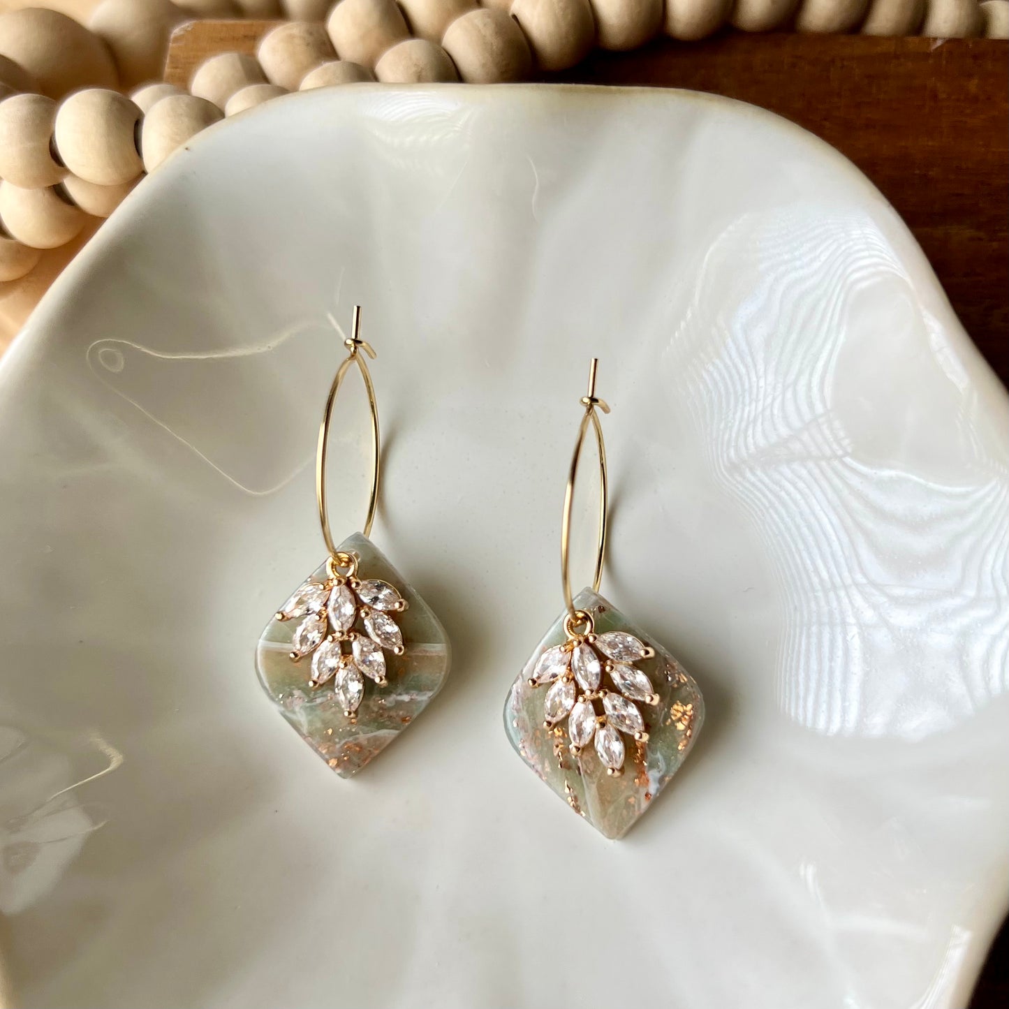 Ethereal Waves Collection: Polymer Clay Hoop Earrings