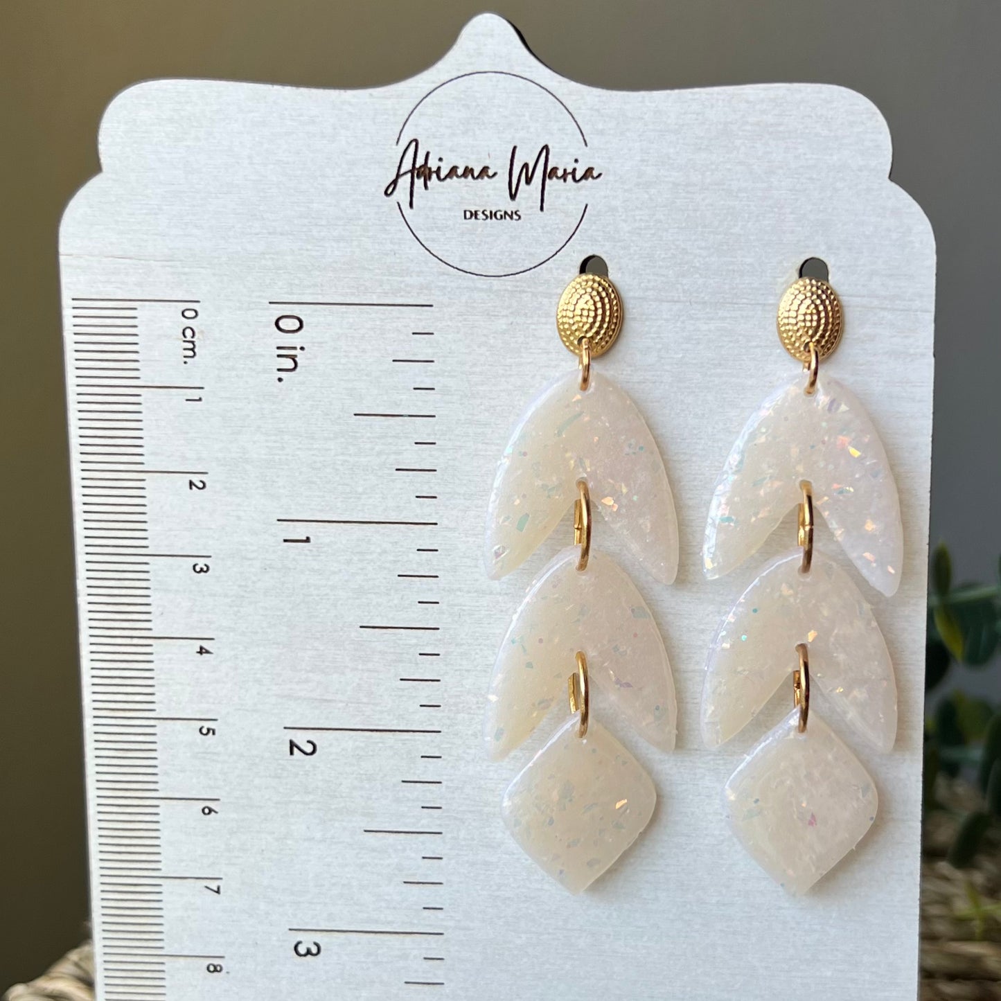 Opal Polymer Clay Statement Earrings