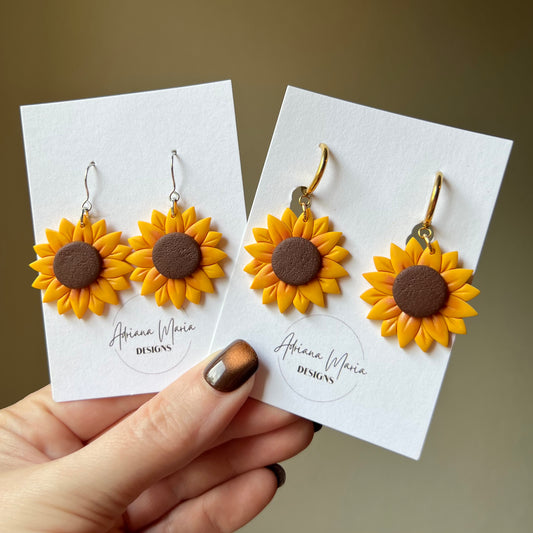 Sunflower Polymer Clay Earrings