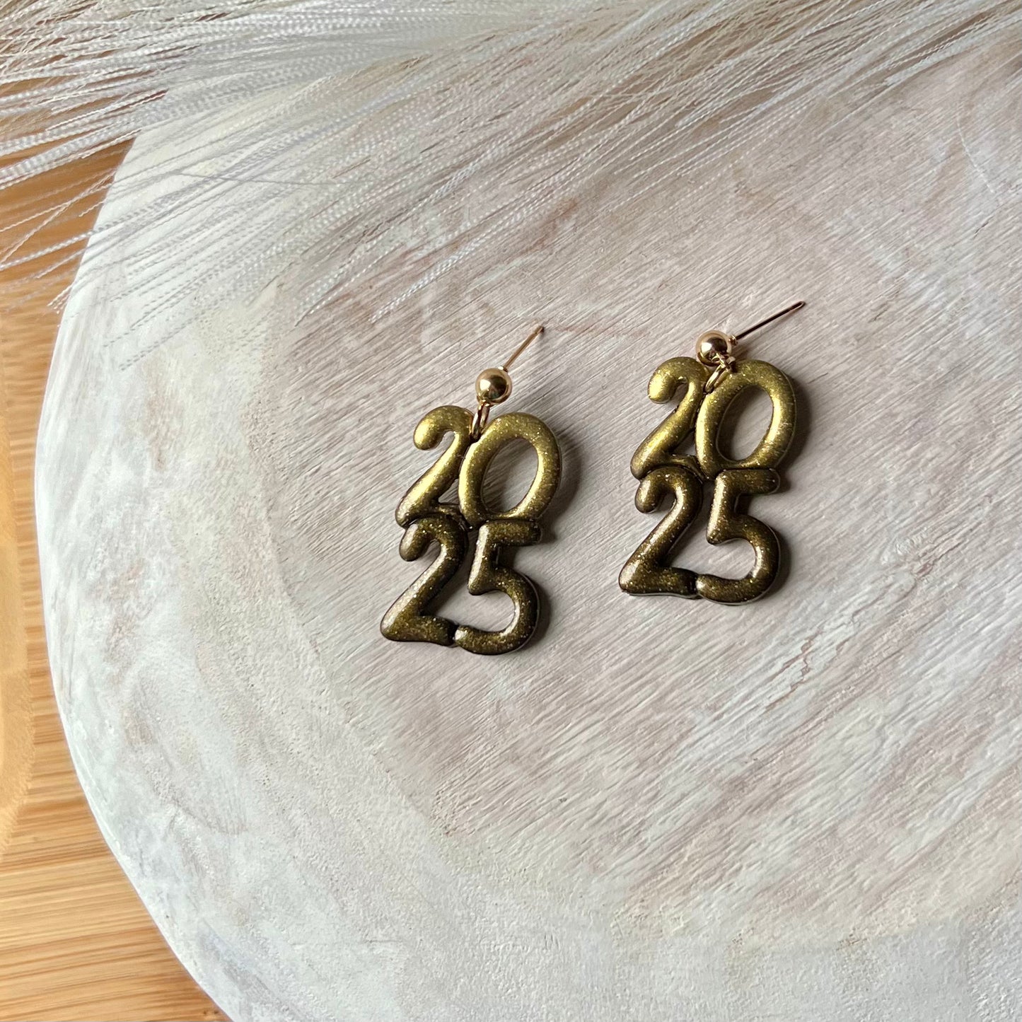 2025 New Year/Graduation Polymer Clay Earrings