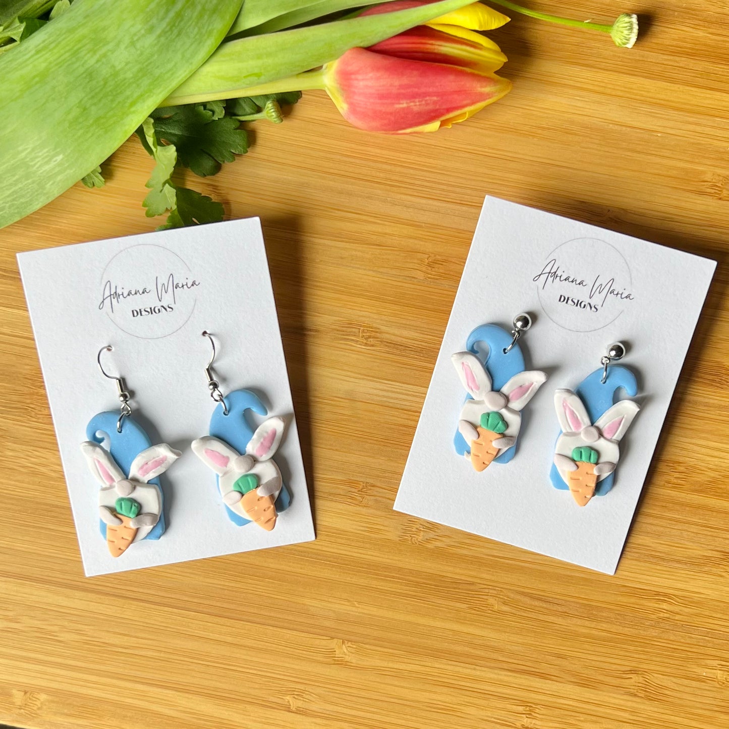 Bunny Gnome Polymer Clay Earrings