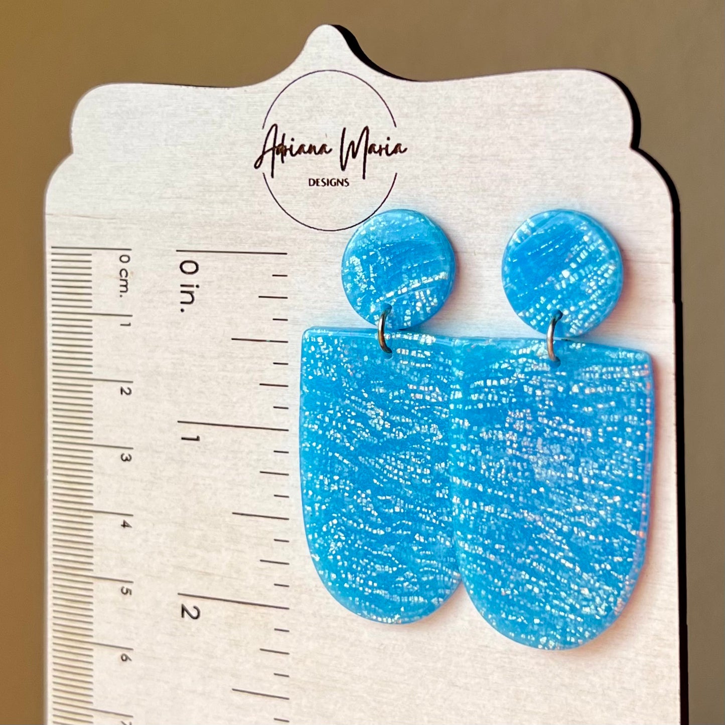 Blue & Silver Translucent Polymer Clay Earrings
